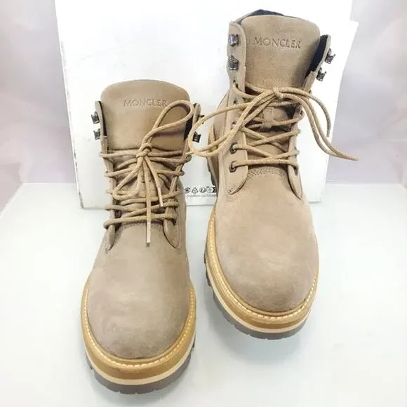 NWT$875 Moncler Men's Peka Leather Lace-Up Hiking Boots Sz 39 EU (US 6)